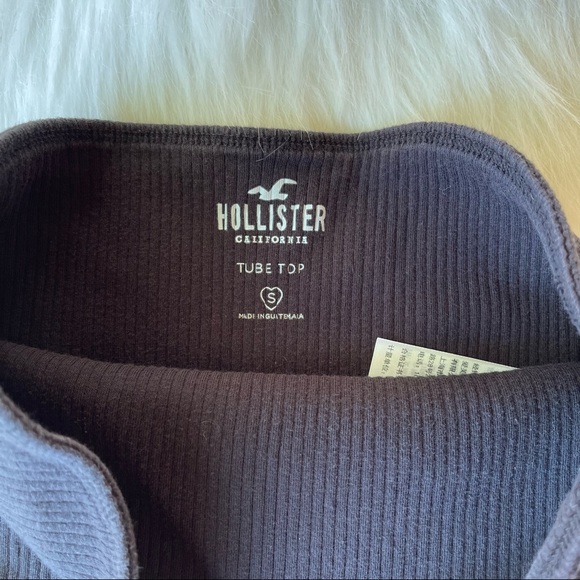Hollister Black Ribbed Tube Top Women Small - Picture 8 of 9